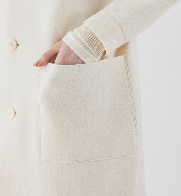 GALERIE VIE「フェルトニット ライトコート」|ノーカラーコート|