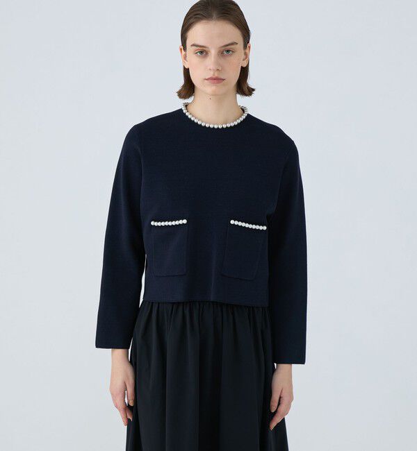 Ballsey「パールコンビ ポケットプルオーバー」|ニット・セーター|