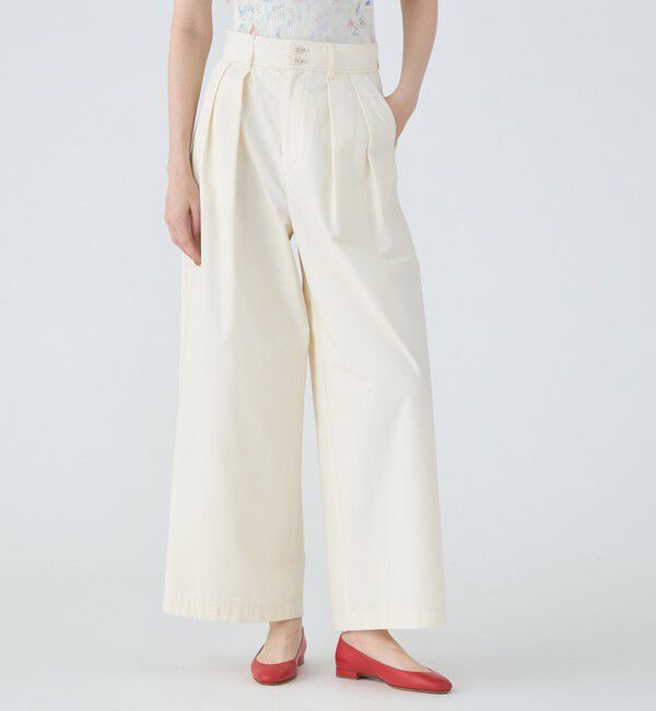 MACPHEE「シルクネップウェザー タックワイドパンツ」|その他|