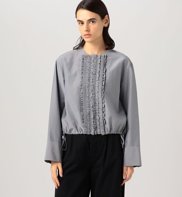 DES PRES「コットンシルクポプリン フリルブルゾン」|ブルゾン・スタジャン|