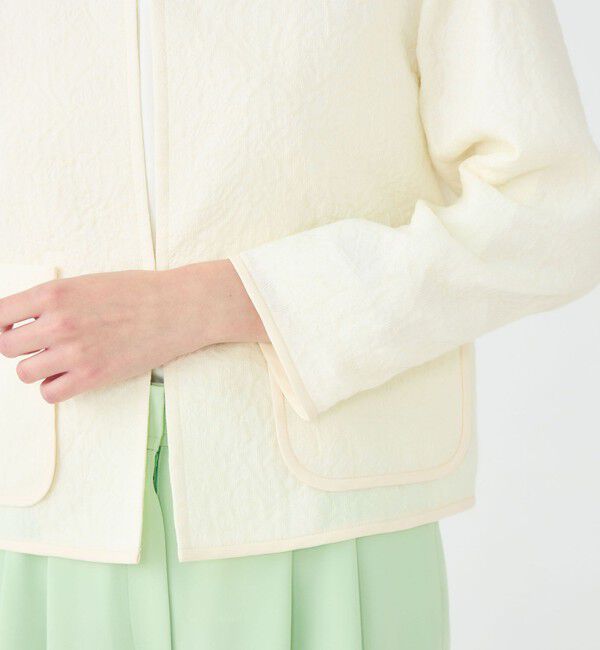 Ballsey「【WEB先行予約】アラベスクジャカード クルーネックジャケット」|ノーカラージャケット|