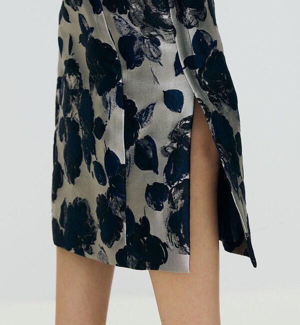 TOMORROWLAND collection「【WEB先行予約】フラワージャカード サイドベントIラインスカート」|タイト|