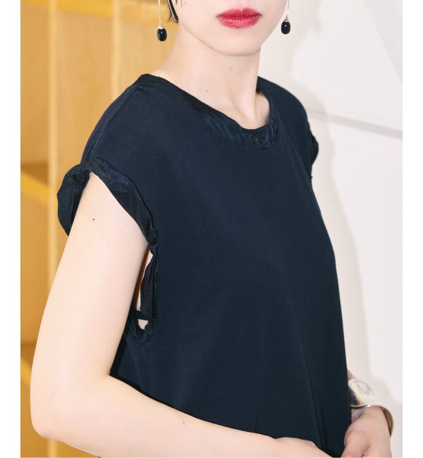  「SATIN PIPING CUT DRESS：ワンピース」|ワンピース|