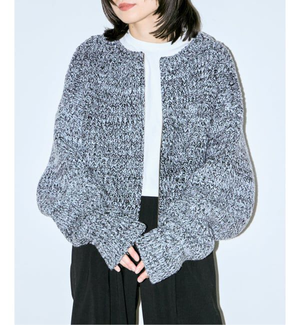  「AZE BULKY ZIP カーディガン：ニット」|ニット・セーター|