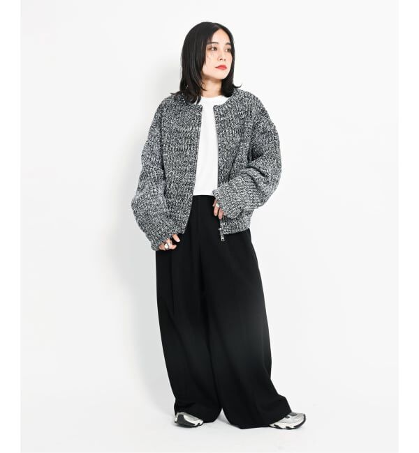  「AZE BULKY ZIP カーディガン：ニット」|ニット・セーター|