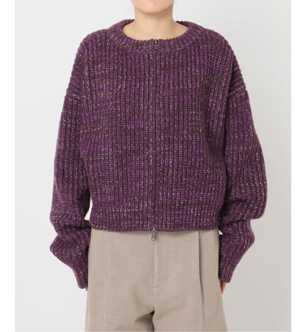  「AZE BULKY ZIP カーディガン：ニット」|ニット・セーター|