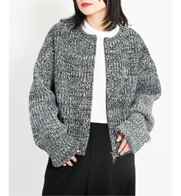  「AZE BULKY ZIP カーディガン：ニット」|ニット・セーター|