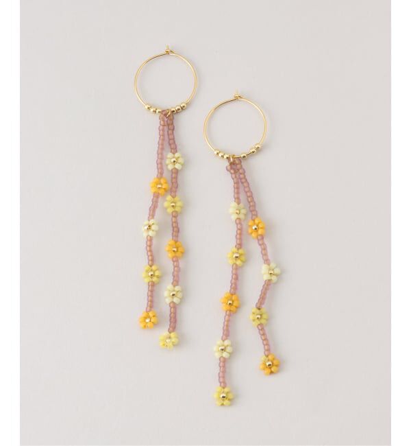  「ANNI LU PETALS HOOP EARRINGS ORCHID SMOK：ピアス」|ピアス|ベージュ