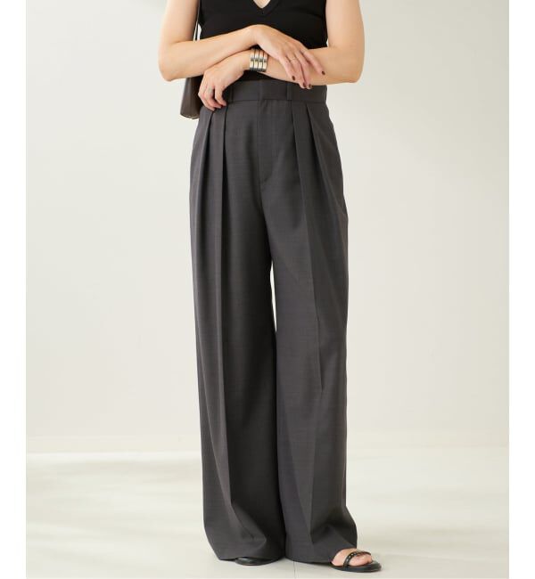 Plage「WO SE 2Tuck Wide パンツ」|スラックス|