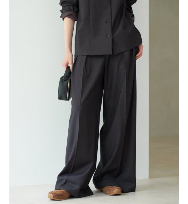 Plage「WO SE 2Tuck Wide パンツ」|スラックス|