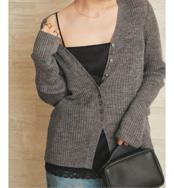 Plage「layered lace satin キャミソール」|キャミソール|ブラック