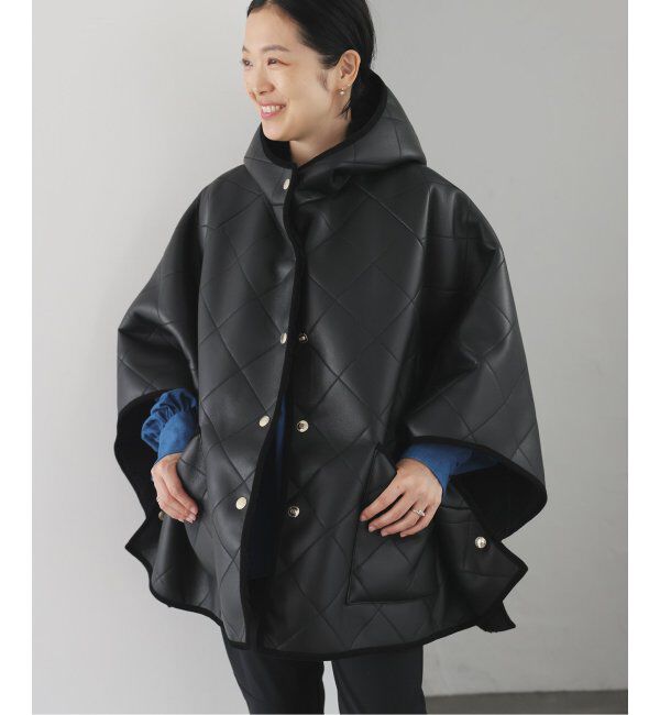 IENA「MACKINTOSH/マッキントッシュ 別注 LYNESS ポンチョボアコート」|ポンチョ・ケープ|ブラック