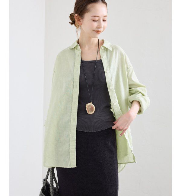 SLOBE IENA「リネンコットンレギュラーシャツ」|シャツ・ブラウス|