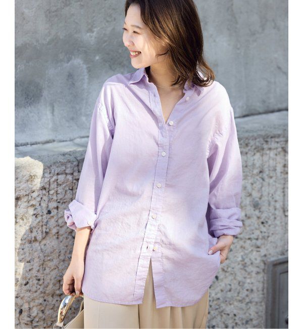 SLOBE IENA「リネンコットンレギュラーシャツ」|シャツ・ブラウス|