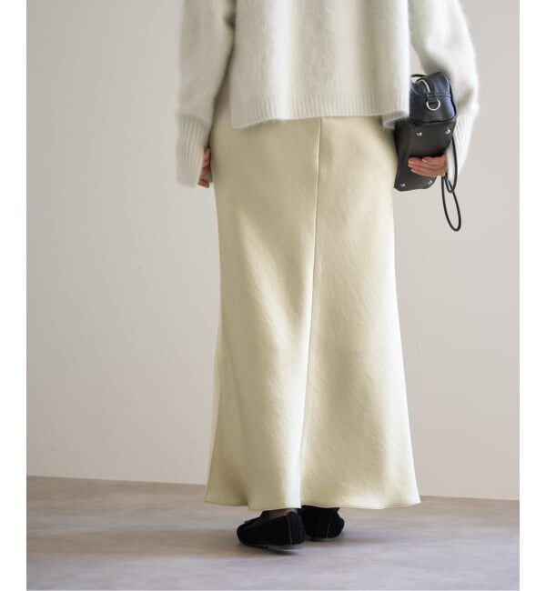 IENA「《WEB・一部店舗限定 追加12》ダブルサテンスカート」|スカート|