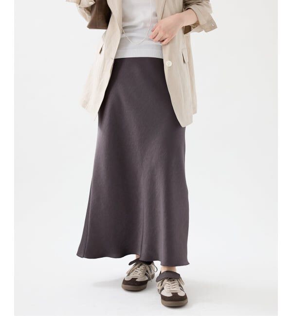 IENA「《WEB・一部店舗限定 追加12》ダブルサテンスカート」|スカート|