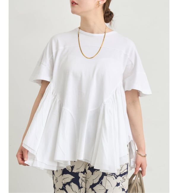 IENA「《追加》AAYUSHI/アユーシ ロングティアードフリルテールトップス」|Tシャツ・カットソー|