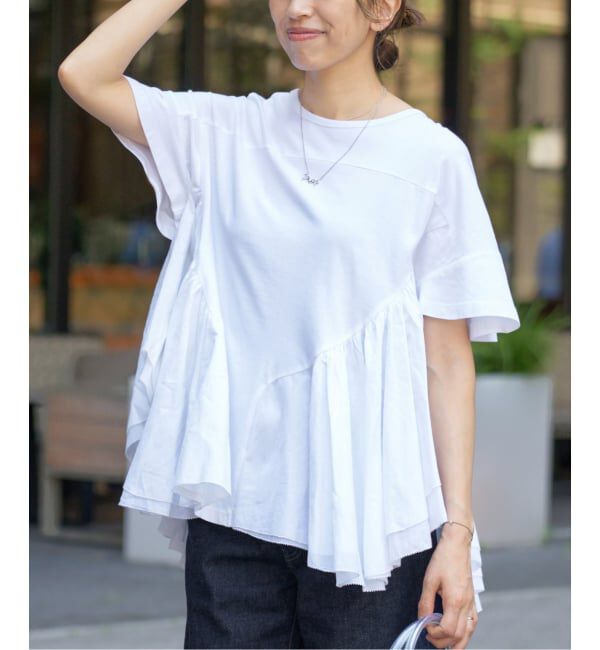 IENA「《追加》AAYUSHI/アユーシ ロングティアードフリルテールトップス」|Tシャツ・カットソー|