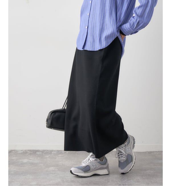 IENA「《WEB限定追加》スーパーファインスムースニットスカート」|スカート|ブラック