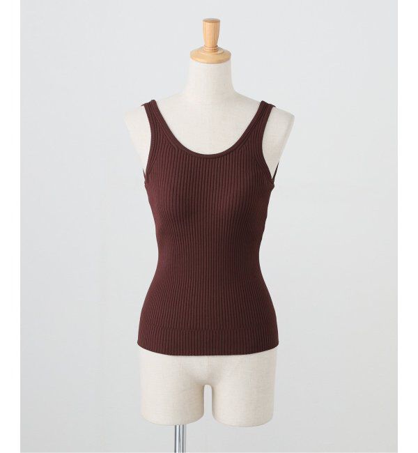 IENA LA BOUCLE「NICENICE MOMENT/ナイスナイスモーメント TANK TOP SHELL NNM1-25S-021」|インナー|ブラウン