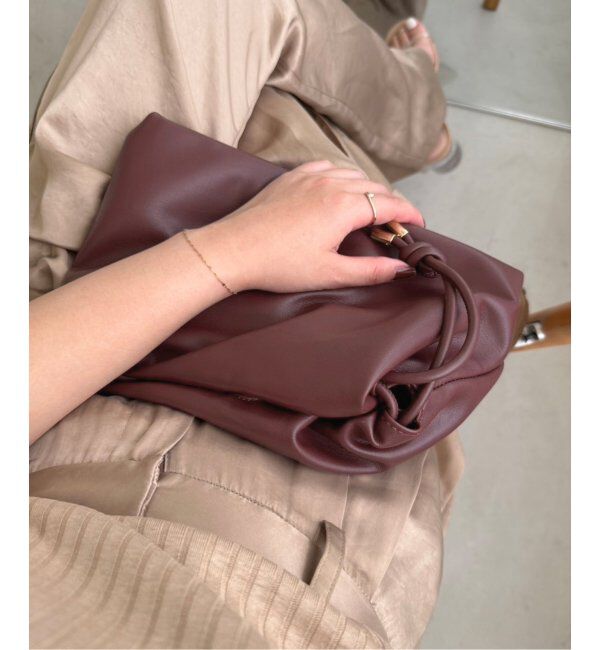 SLOBE IENA「SLOBE 3WAY スムース巾着バッグ」|その他|ボルドー