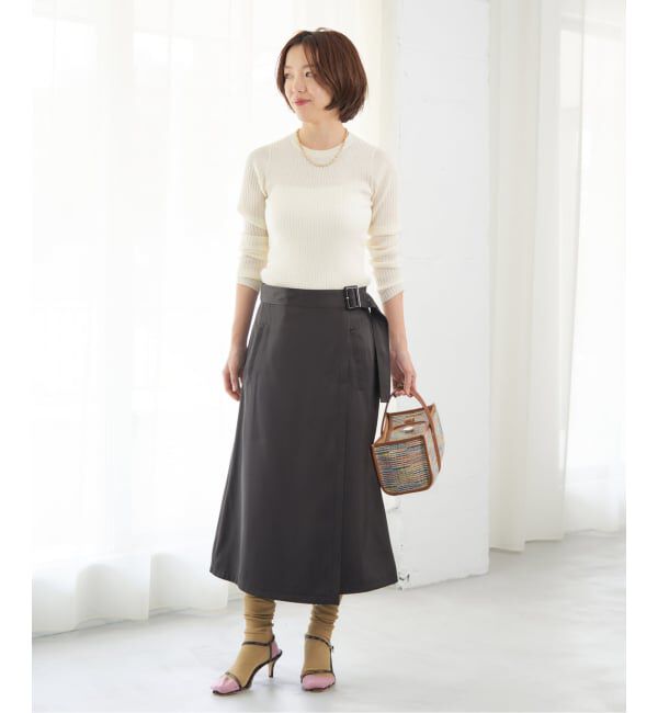 IENA「ベルトラップスカート」|スカート|