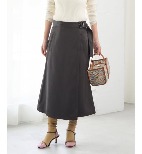 IENA「ベルトラップスカート」|スカート|