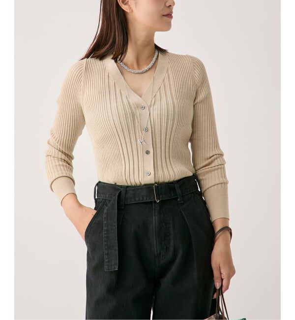 VERMEIL par iena「SLOWOOL Vネック カーディガン」|カーディガン|
