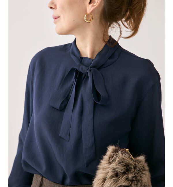 VERMEIL par iena「ヴィンテージブライトツイルボウタイブラウス」|シャツ・ブラウス|