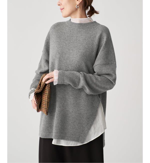 VERMEIL par iena「RIBタックプルオーバー」|ニット・セーター|グレー