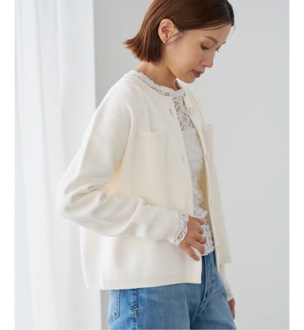IENA「《追加》スーパーファインスムースクルーカーディガン」|カーディガン|