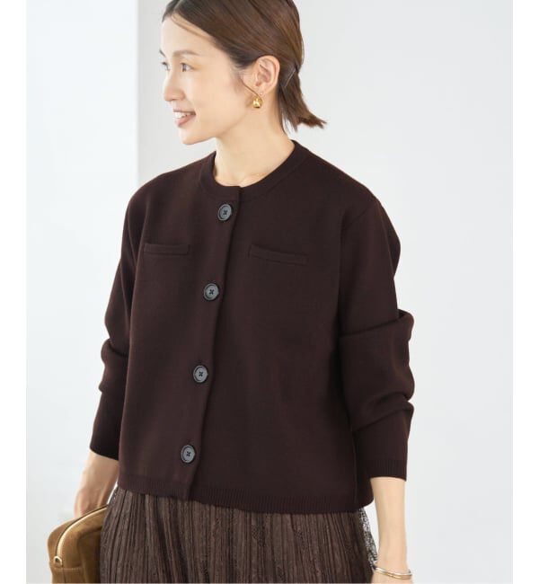IENA「《追加》スーパーファインスムースクルーカーディガン」|カーディガン|