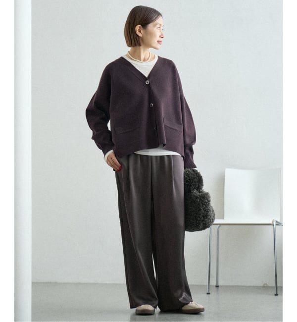 IENA「《追加4》スーパーファインスムース ショートカーディガン」|カーディガン|