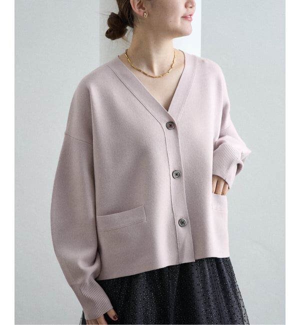IENA「《追加4》スーパーファインスムース ショートカーディガン」|カーディガン|