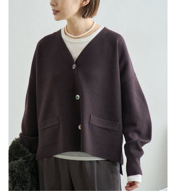 IENA「《追加4》スーパーファインスムース ショートカーディガン」|カーディガン|