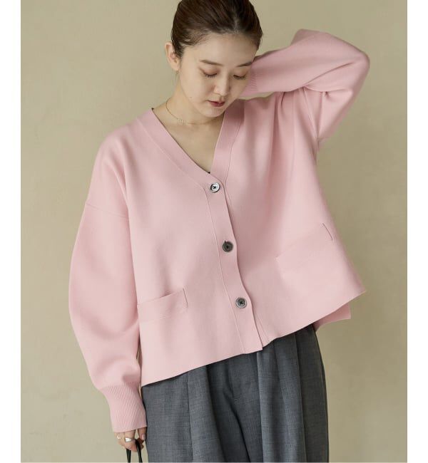 IENA「《追加4》スーパーファインスムース ショートカーディガン」|カーディガン|ピンク