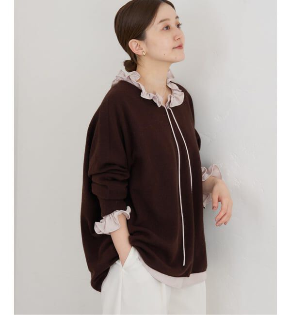 IENA「《追加3》Fineニュージーウール ニュアンス Vプルオーバー」|ニット・セーター|