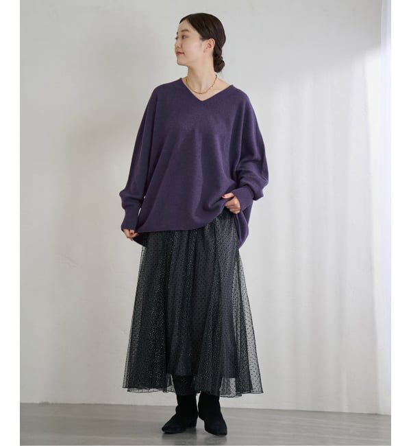 IENA「《追加3》Fineニュージーウール ニュアンス Vプルオーバー」|ニット・セーター|