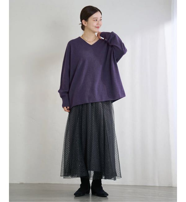 IENA「《追加3》Fineニュージーウール ニュアンス Vプルオーバー」|ニット・セーター|