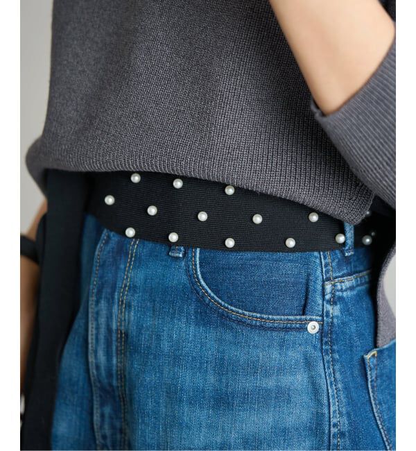 IENA「パールベルト」|ベルト|ブラック