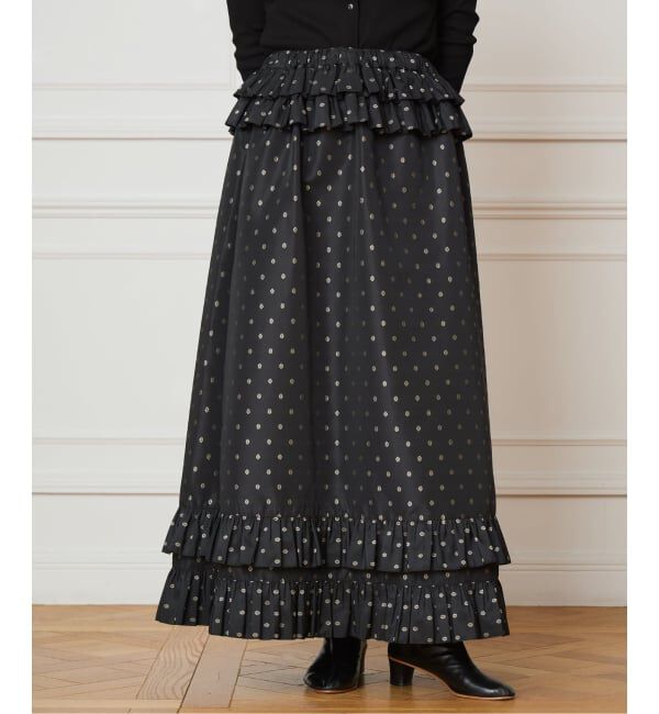 IENA LA BOUCLE「IENA LA BOUCLE JQタフタフリルスカート」|スカート|