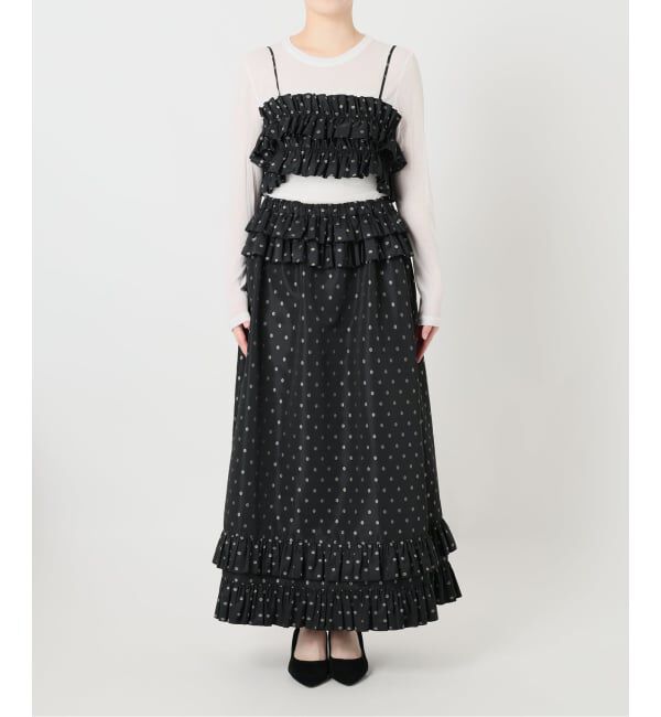 IENA LA BOUCLE「IENA LA BOUCLE JQタフタフリルスカート」|スカート|