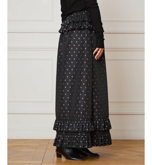 IENA LA BOUCLE「IENA LA BOUCLE JQタフタフリルスカート」|スカート|