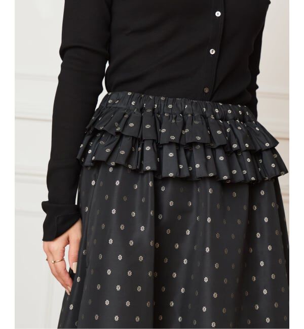 IENA LA BOUCLE「IENA LA BOUCLE JQタフタフリルスカート」|スカート|