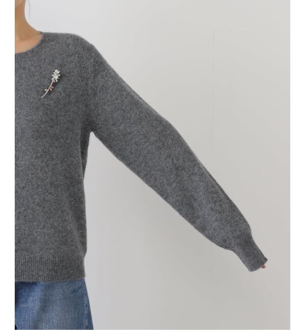 IENA「ブローチ付きベビーアルパカニット」|ニット・セーター|