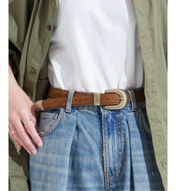 journal standard L'essage「【MAISON BOINET/メゾンボワネ】25MM WEATERN BELT：ベルト」|ベルト|キャメル