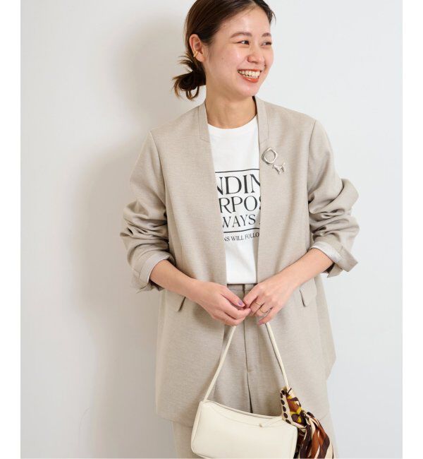 JOURNAL STANDARD relume「《追加》LINYツイルノーカラージャケット」|ノーカラージャケット|ナチュラル