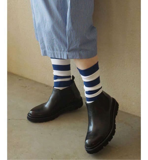 journal standard luxe「COTTON BORDER SOCKS」|ソックス|ネイビー B
