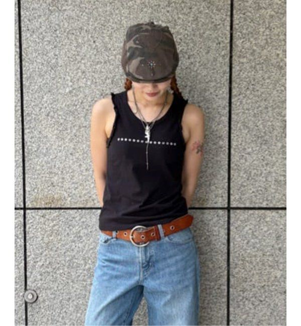 Oriens JOURNAL STANDARD「ホットフィットフリル タンクトップ」|タンクトップ|ブラック