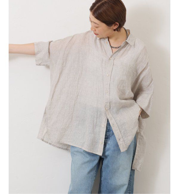 journal standard luxe「60リネンガーゼ ワイドシャツ」|シャツ・ブラウス|ベージュ